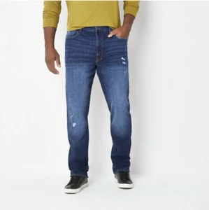 Jean Arizona Grande y Alto Hombre Pierna Cónica Calce Atlético Lavado Oscuro Talla W50 x L30 - Imagen 1 de 4