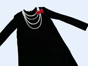 KATE SPADE Girls Youth Pearl Necklace Print Dress Size XL - Picture 1 of 6