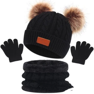 Children's Hat Scarf Gloves Three-piece Set - Picture 1 of 17