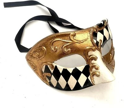 Mens Masquerade Mask Venetian Handmade Hand paint Eye Mask Dress up Birthday - Image 1 of 4