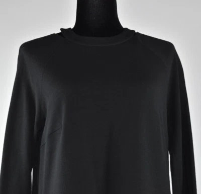 Vestido Akris Punto Talla 10 Negro Manga Larga Cambio Cremalleras Laterales Cuello Redondo Carrera Foto 1 de 4