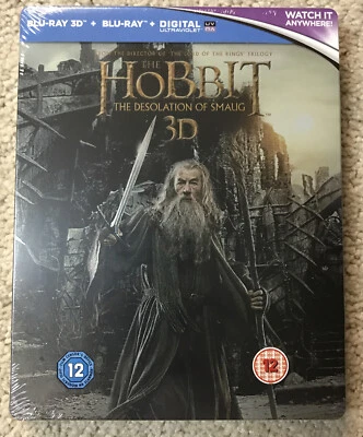 The Hobbit: The Desolation of Smaug 3D STEELBOOK (Blu-ray, UK) RARE OOP - Image 1 of 4