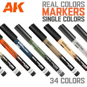 AK Interactive: MARKERS - Real Colors - Acrylic Paint Marker - Singles 34 Colors - Picture 1 of 36