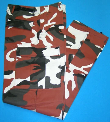 Cargohose / Tarnhose rot/weiß/grau  Bitte Maßangaben beachten - Bild 1 von 2
