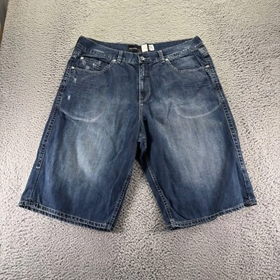 Bermudas holgadas de algodón lavado oscuro azul talla 42 de colección Rocawear Denim Short para hombre Foto 1 de 4