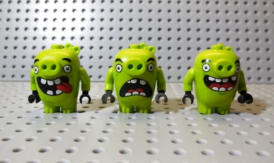 Lego Angry Birds Piggy 1, Piggy 2 & Piggy 3 Minifigures ang002, ang010, ang011 - Image 1 of 2