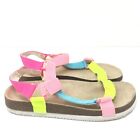 Childrens Place Multicolor Neon Bright Colorblock Sandals Girls Youth Size 1