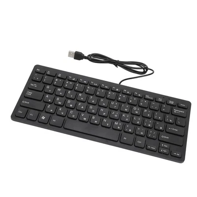 ヘRussian Keyboard 78 Key Mute Ultra Thin Wired Mini USB Interface Desktop Co - Image 1 of 4