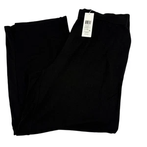 NWT Eileen Fisher Black Pants Wide Leg Pull On Ankle Stretch 1X Tencel Spandex - Picture 1 of 13