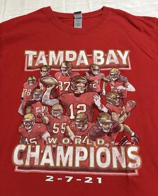 Camiseta Tampa Bay Buccaneers Super Bowl Champs - Talla Grande NFL - Roja - Tom Brady Foto 1 de 4