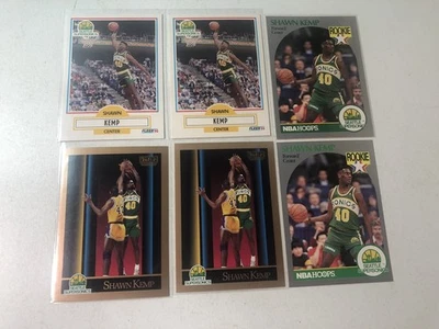 6 Pack Auctions 1990 SHAWN KEMP (6) RC Rookie Card Lot Seattle Supersonics HOF - Image 1 of 4