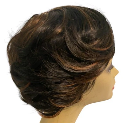 Dark Brown Copper Synthetic Wig for Mature Women - NWT -  A964W - Image 1 of 4