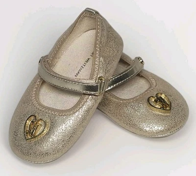 💗NEW Stuart Weitzman US 4 Mary Jane Baby Nameplate 12 Mo Champagne Gold Girl - Image 1 of 4