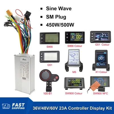 36V/48V/60V Sine Wave Controller 23A +LCD Display for 450W/500W Brushless Motor - Image 1 of 4