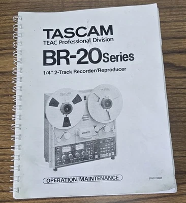 Original Tascam BR-20 Reel to Reel Operation & Maintenance Manual Schematic - Image 1 of 4