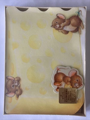 Vintage Hallmark Clingers Mouse Mice Cheese Memo Pad + Magnet, Cute Desk Office - Image 1 of 4