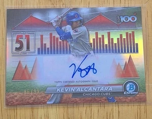 2025 Bowman Chrome Kevin Alcantara Scouts Top 100 Auto /99 - Picture 1 of 2