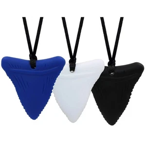 Chew Necklaces for Sensory Kids, 3 Pack 3 Count (Pack of 1), Black/Blue/White - Picture 1 of 4