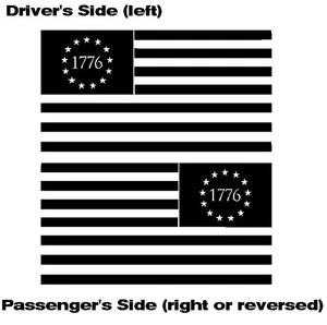 American Flags Decal Patriotic 1776 Vinyl Betsy Ross Sticker USA Flag Left Right - Picture 1 of 2