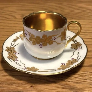 Okura Art China Gold Grapes Demitus Cup Saucer - Picture 1 of 8