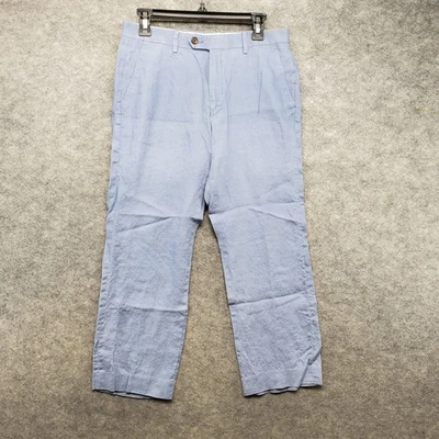 Pantalones Lauren Ralph Lauren Para Hombre Talla 31x26 Azul 100% Lino Negocios Pierna Recta Foto 1 de 4
