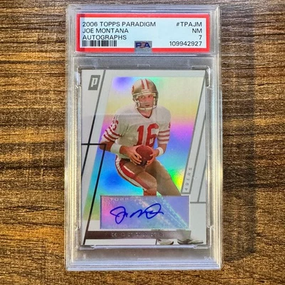2006 Topps Paradigm Joe Montana #TPA-JM Autographs #148/149 Auto 49ers PSA 7 NM - Image 1 of 2