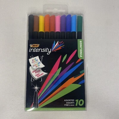 Bic Intensity Fineliner Fine .4mm 10 Count NEW Write like a Pen Bold like Marker - Image 1 of 2