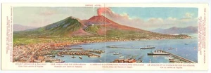 Anuncio ferroviario Italia Monte Vesubio c1908 vista doble ancha por Thomas Cook & Son - Imagen 1 de 2