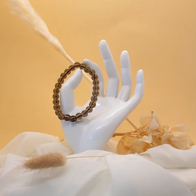 Rauchquarz Armband Edelstein Kugel 8 mm Powerarmband Heilstein Perlenarmband - Bild 1 von 4