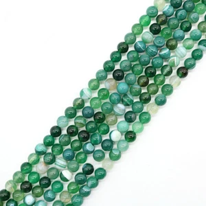 50 Strand 15" Wholesale Natural Green Agate Stone Round Spacer Loose Beads8MM - Picture 1 of 6