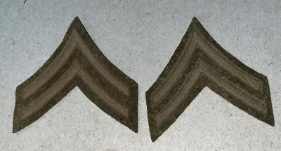 WW1 US Army Corporal Chevron Rank Patch - Wool on Wool - UNISSUED - Image 1 of 4