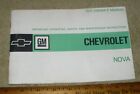 1971 Gm Chevrolet Nova Owner's Manual 1St Edition St 308 71 Part #3991060