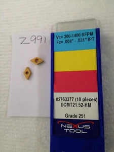 10 NEW NEXUS DCMT 21.52-HM CARBIDE INSERTS. GRADE: 251. FACTORY PACK {Z991} - Picture 1 of 1