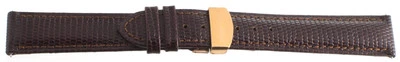 Aqua Ice 18mm Womens Dark Brown Leather Watch Band Strap Rose Gold Tone Buckle - Image 1 of 3