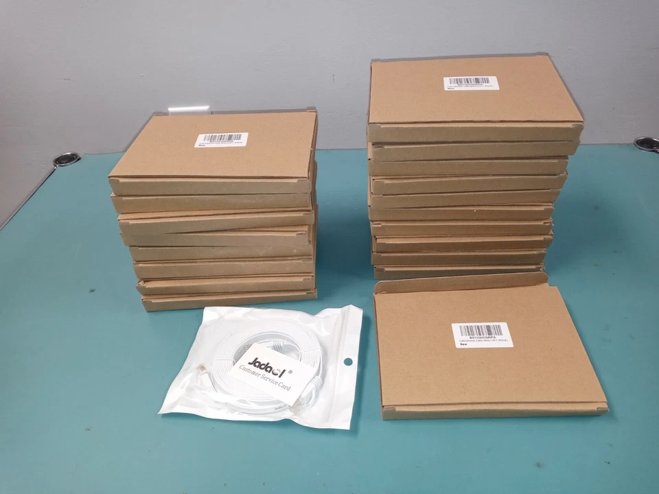 lot of 19 Cat 6 Ethernet Cable 10 ft - Flat Internet Network Lan patch cord  - Image 1 of 4