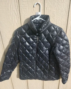Black Quilted Women's Down Jacket Size Small - Picture 1 of 8