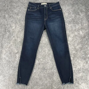 Kancan Jeans Women's 9 / 28 Skinny Fray Hem Stretch Blue Pants - Picture 1 of 15