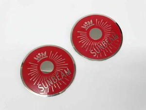 Vintage Classic Motorcycle Sunbeam S7 S8 Petrol /Fuel Tank Red Badges Pair - Picture 1 of 4