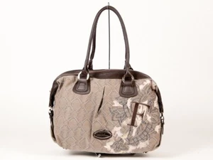 New  Gianfranco Ferre Multicolor Canvas & Leather Handbag - Picture 1 of 7