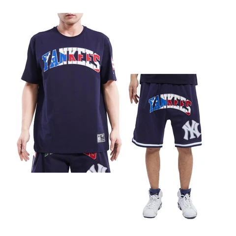 Pro Standard Mens MLB New York Yankees Puerto Rico Wordmark Shirt Or Shorts Cover