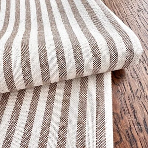 1565. Brown stripe 100% cotton fabric, Double width 280 cm/ 110 inch - Picture 1 of 5