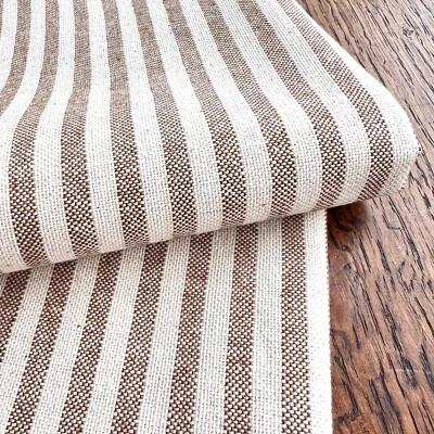 1565. Brown stripe 100% cotton fabric, Double width 280 cm/ 110 inch - Image 1 of 4