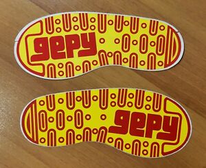 Lot 2 stickers GEPY Vintage Autocollant anciens chaussures skate 1979 GEPY pied 