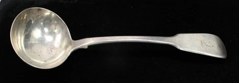 Antique Ladle Sterling Silver Multiple Hallmark with English Crest Cover