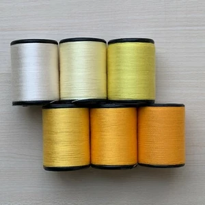 Yellow Color shades 6 Spools Sewing Thread All Purpose Spun Polyester 600 Yards - Picture 1 of 12