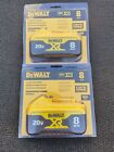 2Pack+New+DeWalt+DCB208+20V+MAX+XR+8.0+AH+Compact+Lithium+Ion+Power+Tool+Battery