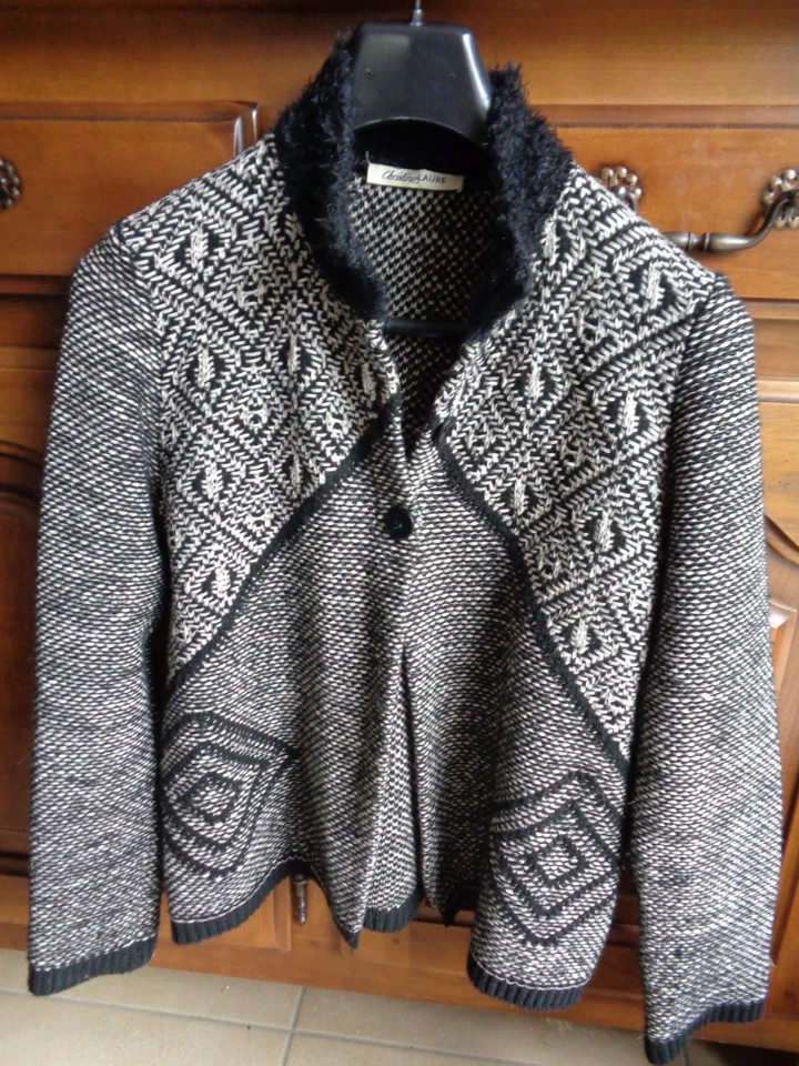 veste christine laure taille 2 acrylique tbe - Photo 1/1