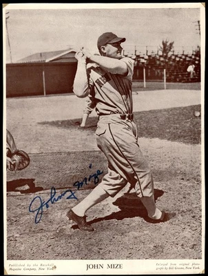 Revista de béisbol firmada por Johnny Mize 7,5 x 10" foto premium automática (sin certificado de autenticidad) *cf33 Foto 1 de 2