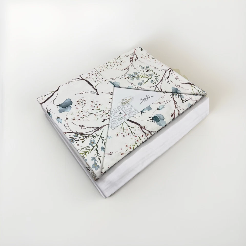 COMPLETO LENZUOLA MATRIMONIALE RASO DI COTONE FLOREALE MADE IN ITALY - Immagine 1 di 3