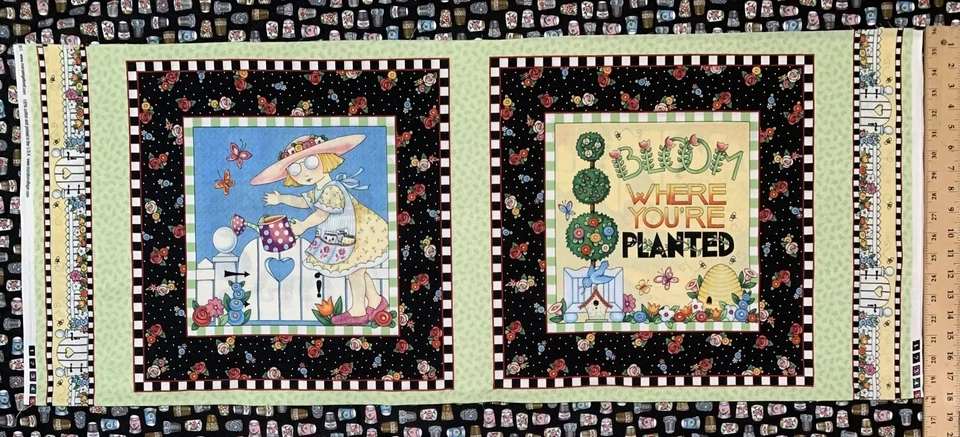 НАВОЛОЧКИ MARY ENGELBREIT 2001 Cranston Bloom Where You're Planted 45 дюймов x 17,5 дюйма - Изображение 1 из 4